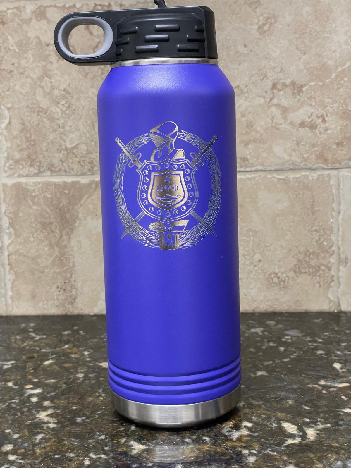 Omega Psi Phi Purple Sport Stainless Steel Water Bottle