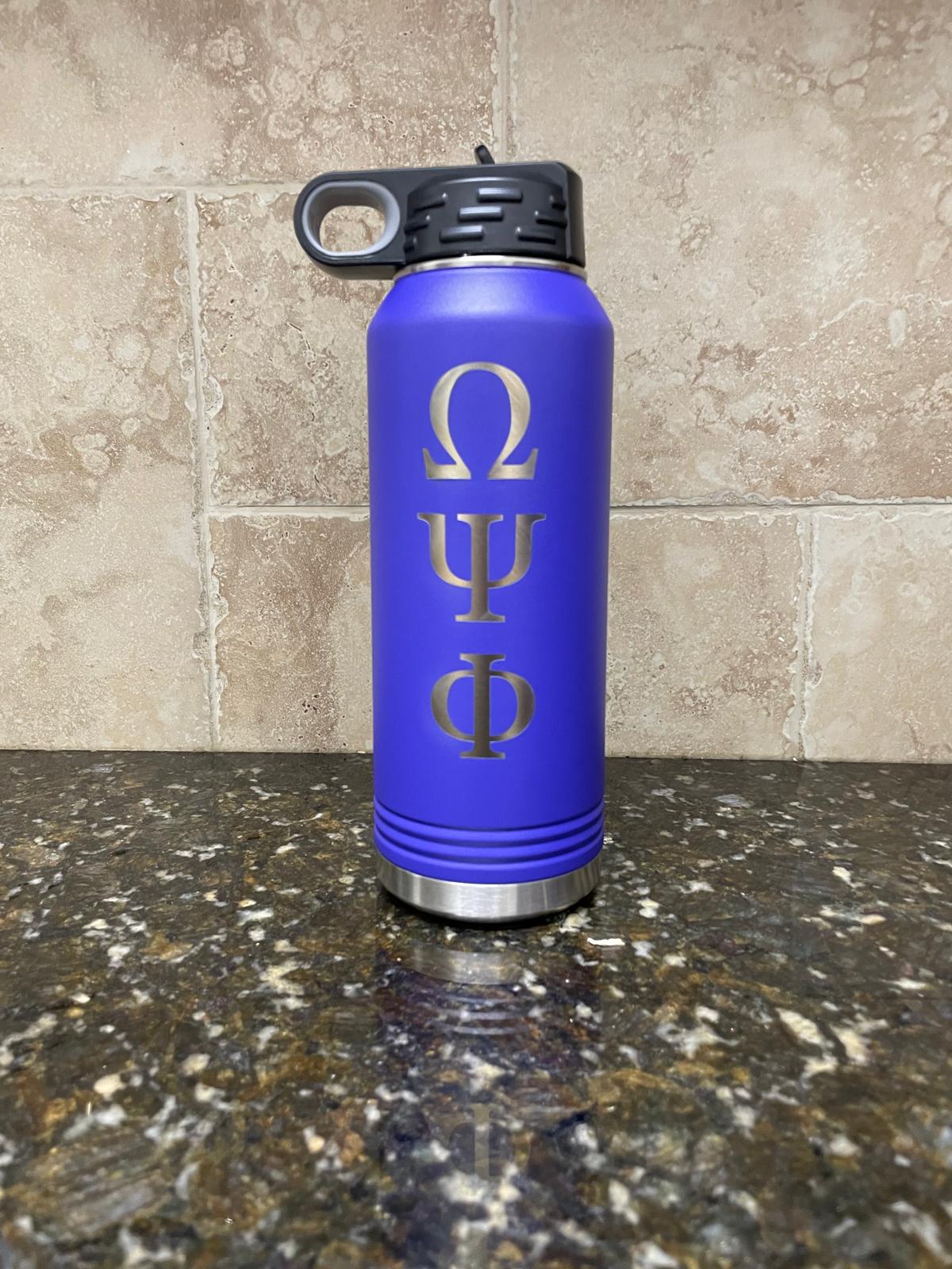 Omega Psi Phi Purple Sport Stainless Steel Water Bottle