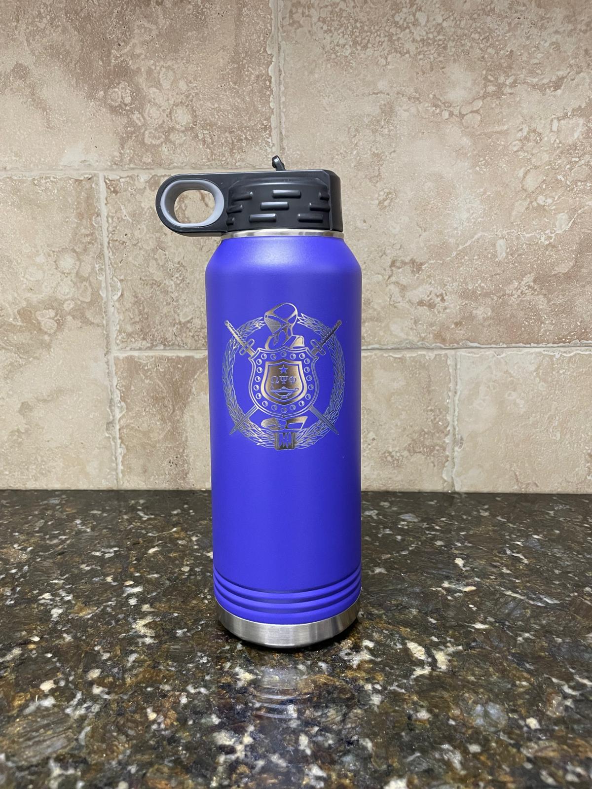 Omega Psi Phi Purple Sport Stainless Steel Water Bottle